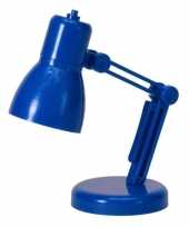 Feest blauw mini bureau lampje op batterij 9 cm