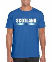 Feest blauw schotland supporter t-shirt voor heren