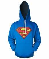 Feest blauwe capuchon sweater superman logo