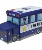 Feest blauwe politieauto opbergbox 55 cm