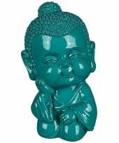Feest boeddha spaarpot groen 13 cm