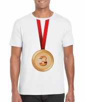 Feest bronzen medaille kampioen shirt wit heren