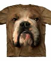Feest bruin honden t-shirt bulldog