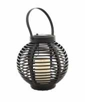 Feest buiten tuin zwarte rotan lampionnen hanglantaarns 20 cm solar tuinverlichting