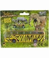 Feest bus safari speelgoedauto giraf print 14 cm