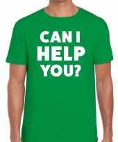 Feest can i help you beurs evenementen t-shirt groen heren