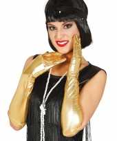 Feest carnaval metallic gouden gala handschoenen
