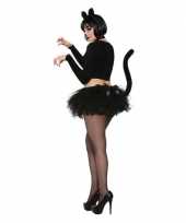 Feest carnavalskleding poezen katten outfit zwart