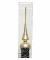 Feest champagne beige glazen kerstboom piek mat 26 cm
