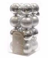 Feest chique christmas kerstboom decoratie kerstballetjes zilver 16 x
