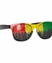 Feest clubmaster zonnebril in jamaica kleuren