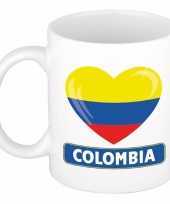 Feest colombiaanse vlag hartje theebeker 300 ml