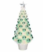 Feest complete mini kunst kerstboom kunstboom groen met lichtjes 40 cm