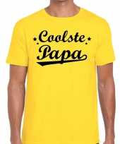 Feest coolste papa cadeau t-shirt geel voor heren
