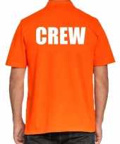 Feest crew poloshirt oranje voor heren