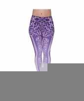 Feest dames party legging modieuze paarse print
