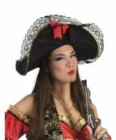 Feest dames piratenhoed met strik