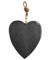 Feest decoratie hart 27 cm van leisteen