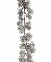 Feest dennentak kunstplant 120 cm met besneeuwde dennenappels