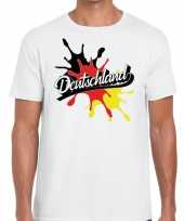 Feest deutschland duitsland t-shirt spetter wit voor heren