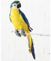Feest dierenbeeld blauwe ara papegaai vogel 62 cm hangdecoratie