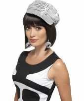 Feest disco accessoires verkleedset disco petje en oorbellen dames