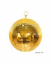Feest disco spiegel bal goud 20 cm