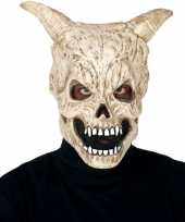 Feest duivel schedel met hoorns horror masker van latex