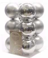 Feest elegant christmas kerstboom decoratie kerstballen zilver 12 x