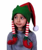 Feest elfen mutsen kerstmutsen rood groen voor kinderen