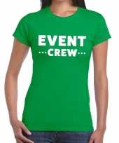 Feest event crew personeel tekst t-shirt groen dames
