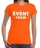 Feest event crew personeel tekst t-shirt oranje dames