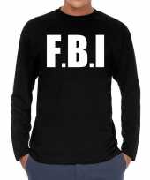 Feest f b i long sleeve t-shirt zwart voor heren