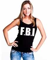 Feest fbi tekst singlet-shirt tanktop zwart dames