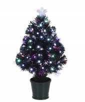 Feest fiber optic kerstboom kunst kerstboom met verlichting en piek ster 60 cm