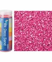 Feest fijn decoratie zand kiezels roze 480 gram