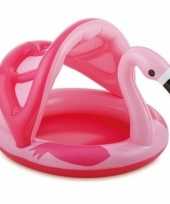 Feest flamingo zwembad met dakje opblaasbaar 103 cm baby kinderen
