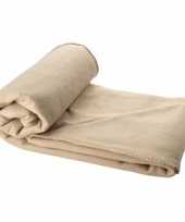 Feest fleece deken beige 150 x 120 cm