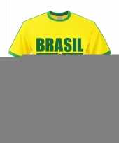 Feest geel groen brazilie supporter ringer t-shirt voor heren