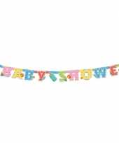 Feest gekleurde babyshower wenslijn