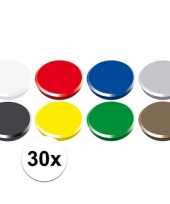 Feest gekleurde magneten setje 30 stuks