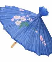Feest gekleurde paraplu chinese stijl blauw 80 cm