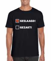 Feest geslaagd gezakt t-shirt zwart heren