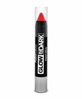 Feest glow in the dark make up stift neon rood