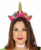 Feest gouden eenhoorn diadeem voor volwassenen