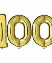 Feest gouden opblaasbare 100 folie ballonnen