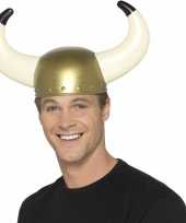 Feest gouden viking helm voor volwassenen