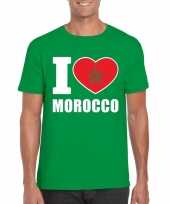 Feest groen i love marokko fan shirt heren