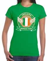 Feest groen ireland drinking team t-shirt dames