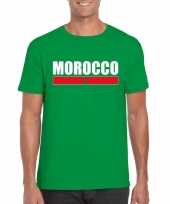 Feest groen marokko supporter t-shirt voor heren